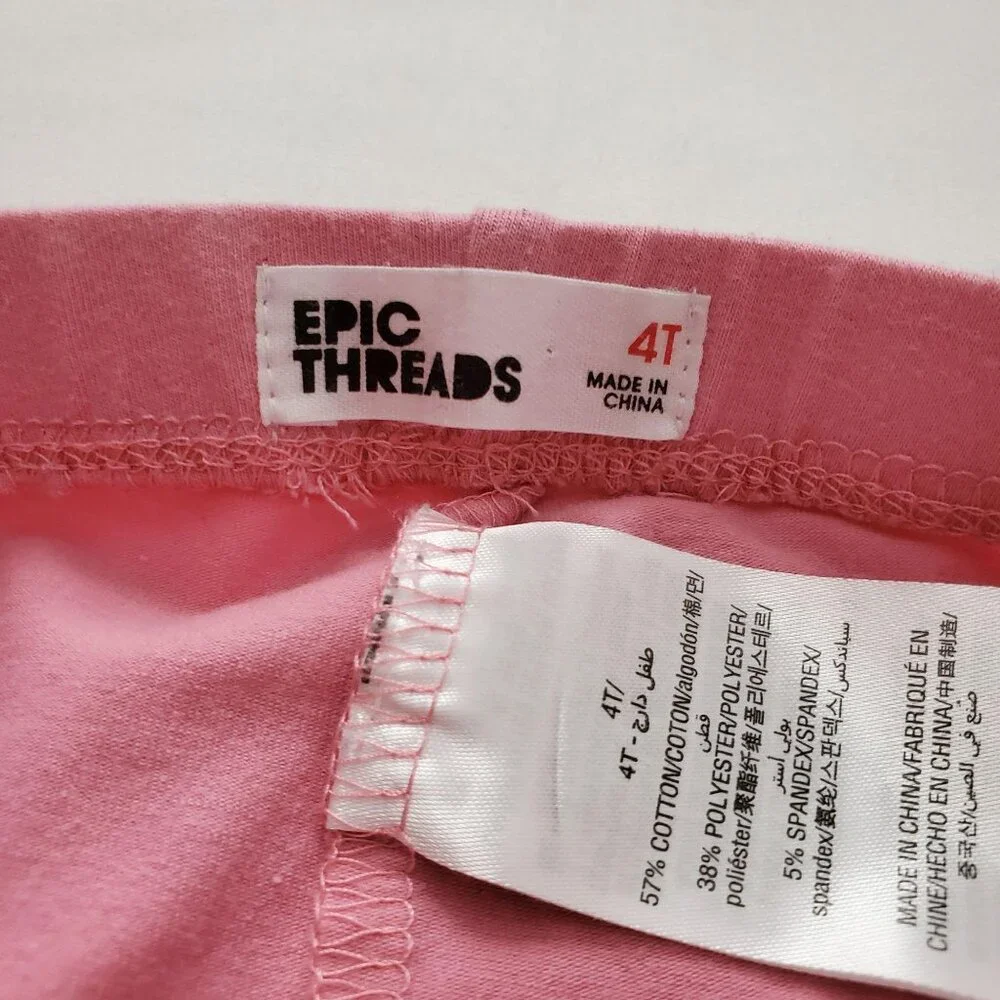 Epic Threads Toddler Girls Gold Heart Border-Print Leggings,‎ Pink Size 4T